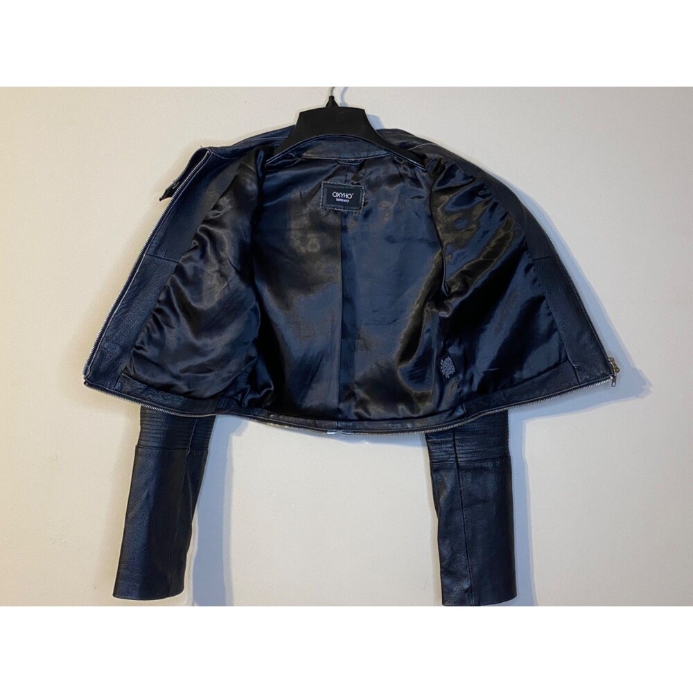 OXYHO Sorento Women's Black Leather Biker Moto Grunge Motorcycle Jacket Size M - Picture 8 of 10